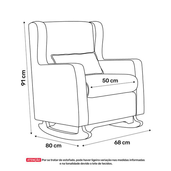 Imagem de Poltrona Decorativa Sala de Estar Zoe com Base Balanço Suede Bege - Desk Design