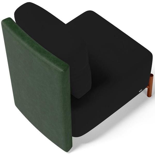 Imagem de Poltrona Decorativa Sala Estar Living Pés Madeira Hungria L02 material sintético Verde Suede Preto - Lyam