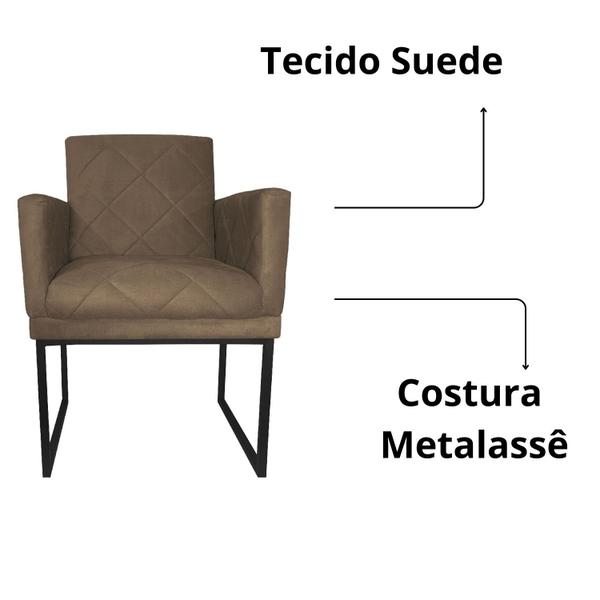 Imagem de Poltrona Decorativa Sala Recepção Klara Base Preta Suede