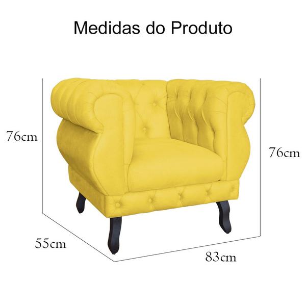 Imagem de Poltrona Decorativa Sala Recepção Maya Suede Amarelo LM DECOR