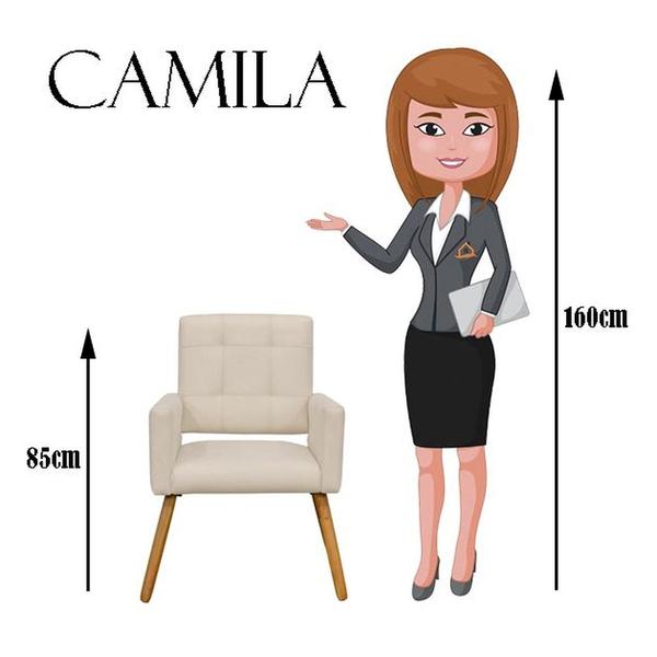 Imagem de Poltrona Decorativa Sofá Camila Quarto Sala Estar Salão Beleza Suede Cinza - Dl Decor