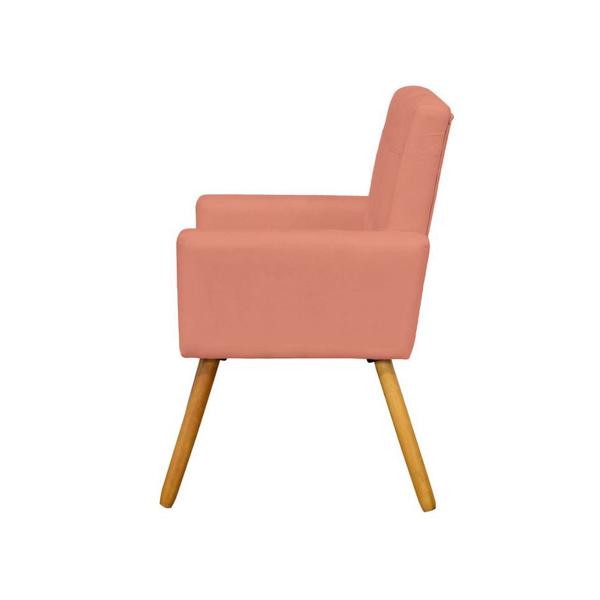 Imagem de Poltrona Decorativa Sofá Camila Quarto Sala Estar Salão Beleza Suede Coral - DL Decor