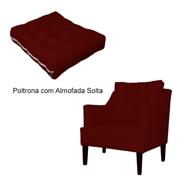 Imagem de Poltrona Decorativa Stefanie Suede Marsala Pés Madeira Mz Decor