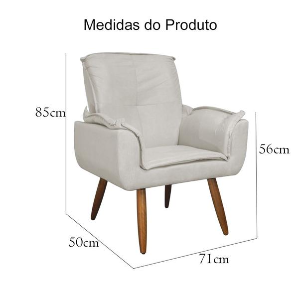 Imagem de Poltrona Decorativa Suede Emília Plus Várias Cores - Ds Estofados