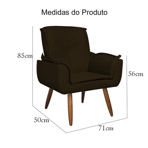 Imagem de Poltrona Decorativa Suede Emília Plus Várias Cores - Ds Estofados