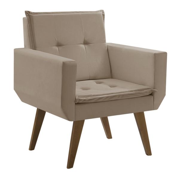 Imagem de Poltrona Decorativa Taurus 1 Lugar Base Palito Tecido Suede