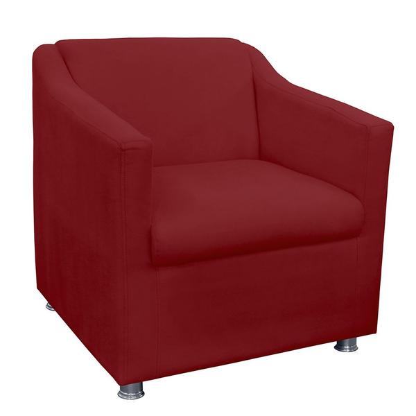 Imagem de Poltrona Decorativa Tilla Pés Cromado Suede Vermelho - DS Estofados