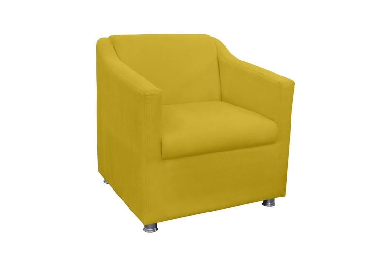 Imagem de Poltrona Decorativa Tilla Suede Amarelo - Belliv Decor