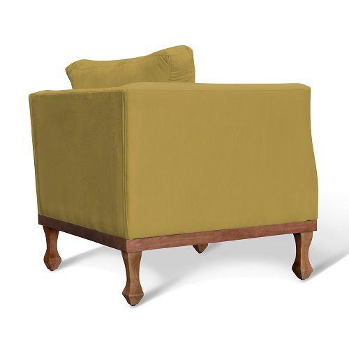 Imagem de Poltrona Decorativa Veneza Suede Amarelo - MeuLarDecor