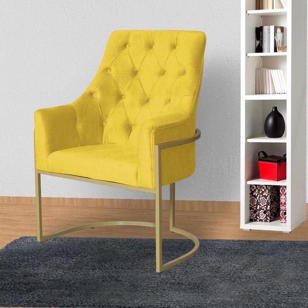 Imagem de Poltrona Decorativa Vick Base em Metal Suede - MALTA DECOR