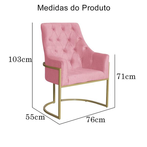 Imagem de Poltrona Decorativa Vick Base em Metal Suede - MALTA DECOR