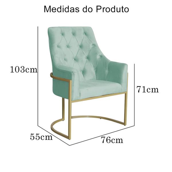 Imagem de Poltrona Decorativa Vick Base em Metal Veludo - MALTA DECOR