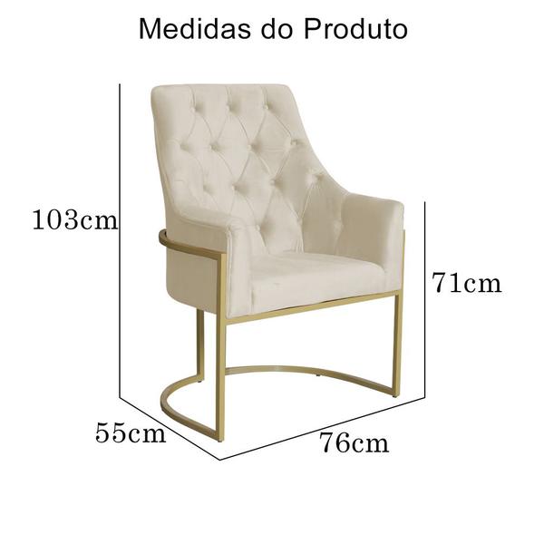 Imagem de Poltrona Decorativa Vick Base em Metal Veludo - MALTA DECOR