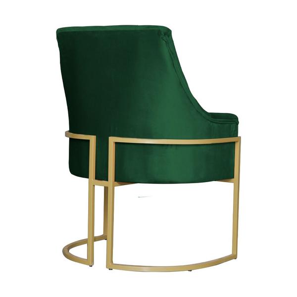 Imagem de Poltrona Decorativa Vick Veludo Verde Base Dourada Ms Decor