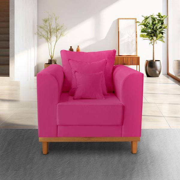 Imagem de Poltrona Decorativa Viena Para Escritorio Suede Pink - Madeira Prima Deccor