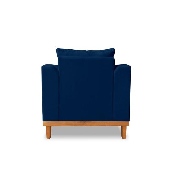 Imagem de Poltrona Decorativa Viena Suede Azul - Madeira Prima Deccor