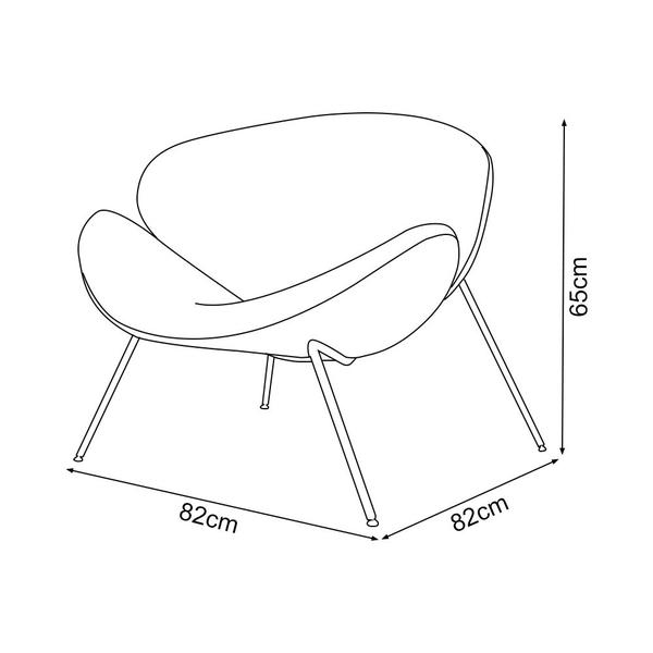 Imagem de Poltrona Design Trevo Linho Bege Base Inox