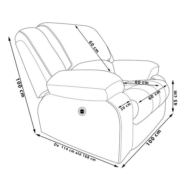 Imagem de Poltrona do Papai Elétrica com Massagem e USB Chelsea Para Sala de Estar PU Marrom - Montanaris Decor