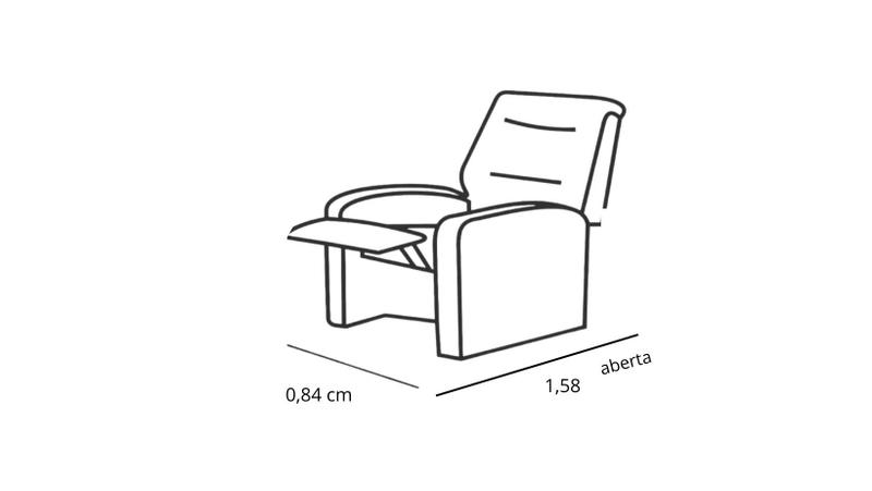 Imagem de Poltrona Do Papai Reclinável Confortável Suede Bege- Sistema encosto reclinável e inclinável e mecanismo manual