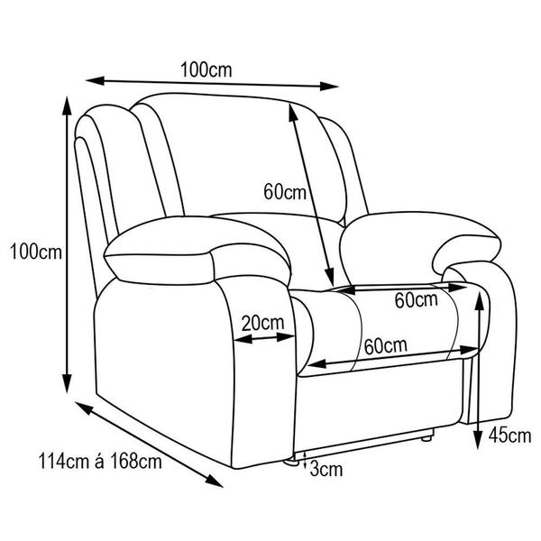 Imagem de Poltrona do Papai Reclinável Elétrica com Massagem Magnum PU Sintético Branco G23 - Gran Belo