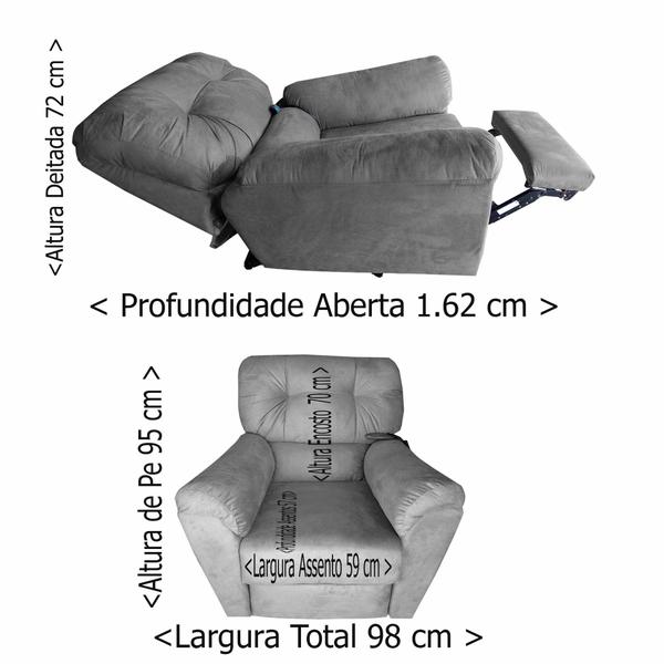 Imagem de Poltrona do Papai Reclinável Elétrica Future  com Controle Sala de Estar