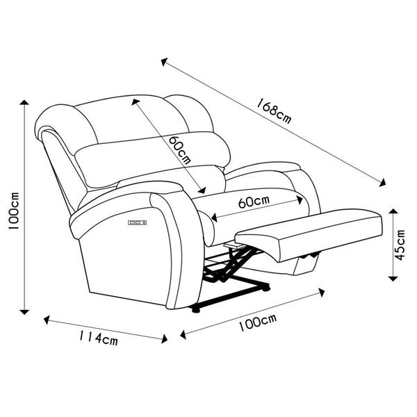 Imagem de Poltrona do Papai Reclinável Kalie Elétrica Botão LED Massagem FH9 PU Caramelo - Mpozenato