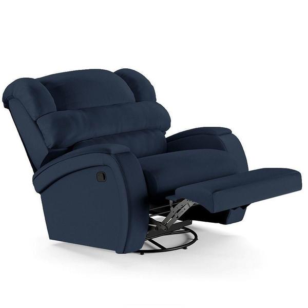 Imagem de Poltrona Do Papai Reclinável Kalie Glider Giratória Massagem Fh9 Pu Azul - Mpozenato