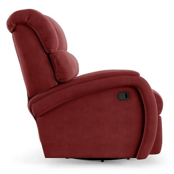 Imagem de Poltrona Do Papai Reclinável Kalie Glider Giratória Massagem Fh9 Veludo Vermelho - Mpozenato