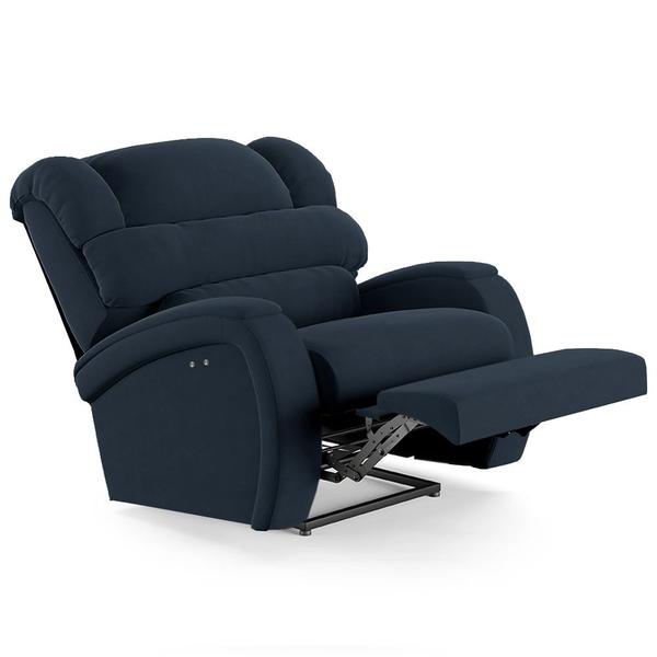 Imagem de Poltrona do Papai Reclinável Kalie Power Touch Massagem FH9 Veludo Azul - Mpozenato