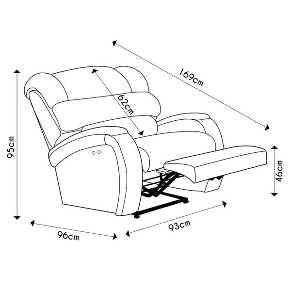 Imagem de Poltrona Do Papai Reclinável Kalie Power Touch Massagem Fh9 Veludo Preto - Mpozenato