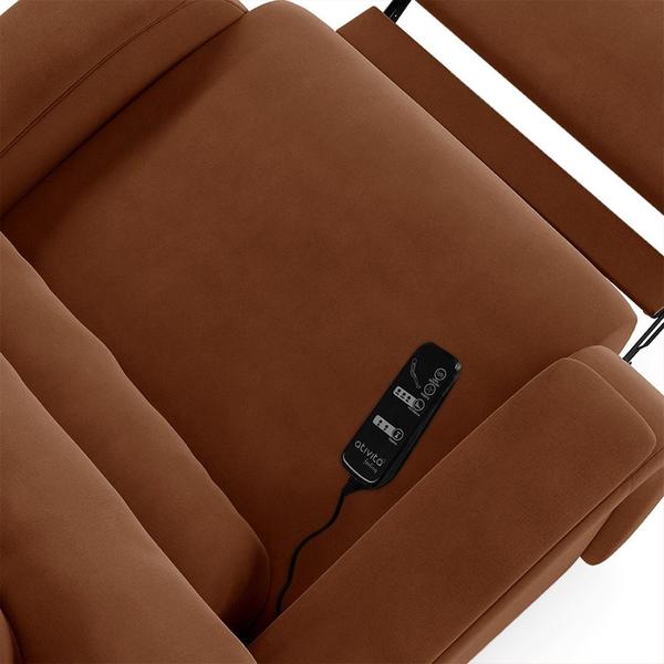 Imagem de Poltrona do Papai Reclinável Kalie Power Touch Massagem FH9 Veludo Terracota - Mpozenato