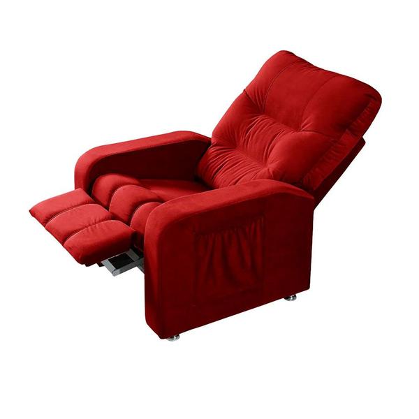 Imagem de Poltrona do Papai Reclinável Maldivas Suede Vermelho Speciale Home