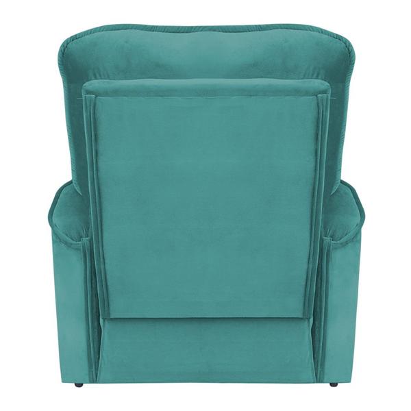 Imagem de Poltrona do Papai Reclinável Manual Comfort Veludo Azul Turquesa - Montanaris Decor