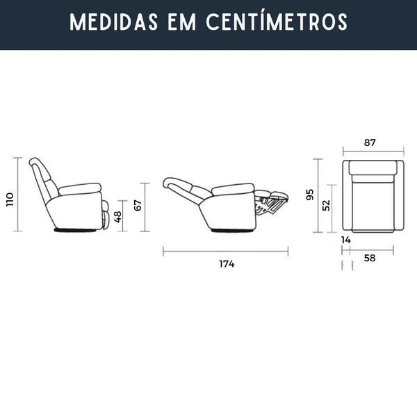 Imagem de Poltrona do Papai Reclinável Manual Em Couro Bovino Com Massagem - Modelo Eames Damie