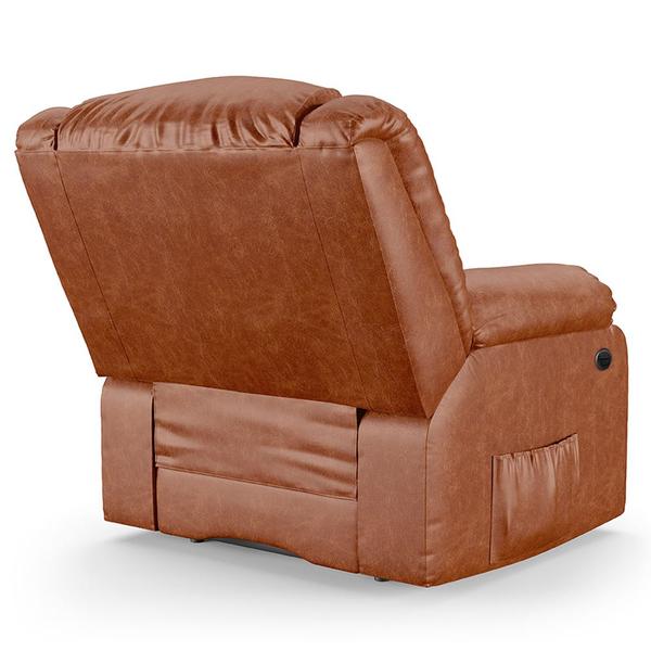 Imagem de Poltrona do Papai Reclinável Massageadora Elétrica com USB Simon F05 Corano Caramelo - Lyam Decor