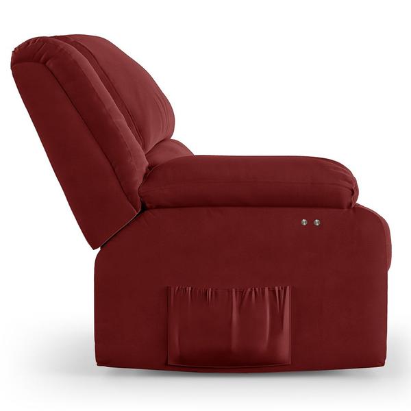 Imagem de Poltrona do Papai Reclinável Melim Power Touch Massagem Veludo Vermelho FH1 - D'Rossi