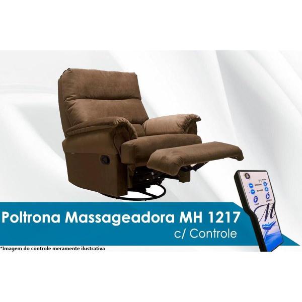 Imagem de Poltrona do Papai Reclinável MH 1217 Two Way c/ Massagem Suede Bege - Herval