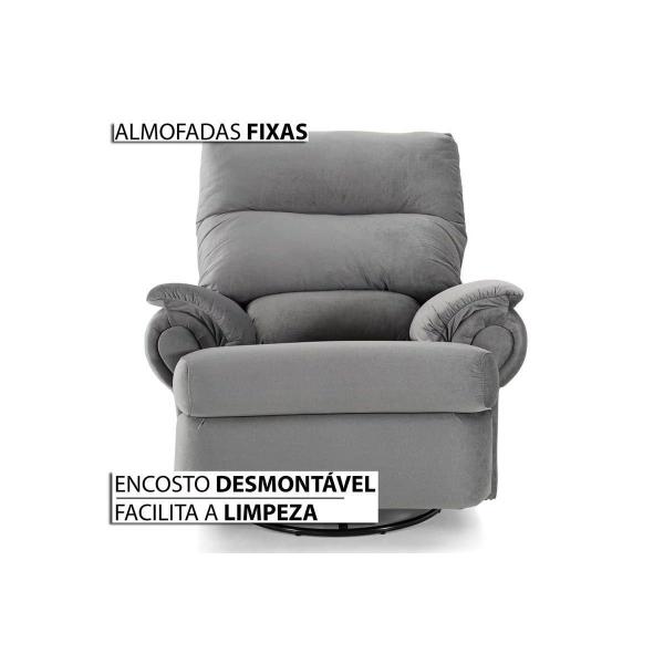 Imagem de Poltrona do Papai Reclinável MH 1217 Two Way c/ Massagem Suede Marrom - Herval