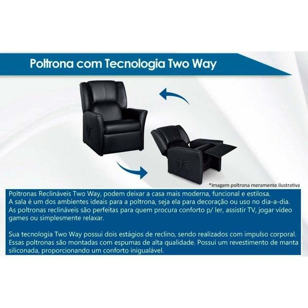 Imagem de Poltrona do Papai Reclinável MH 1217 Two Way c/ Massagem Suede Marrom - Herval