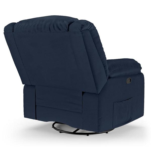 Imagem de Poltrona do Papai Reclinável Pietra Glider Giratória USB FH9 PU Azul - Mpozenato