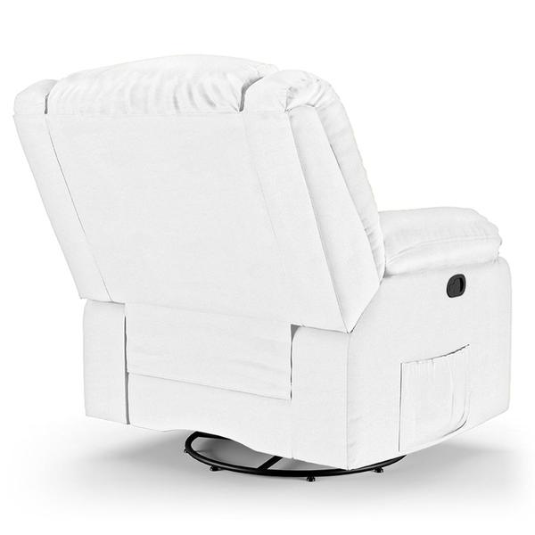 Imagem de Poltrona do Papai Reclinável Pietra Glider Giratória USB FH9 PU Branco - Mpozenato