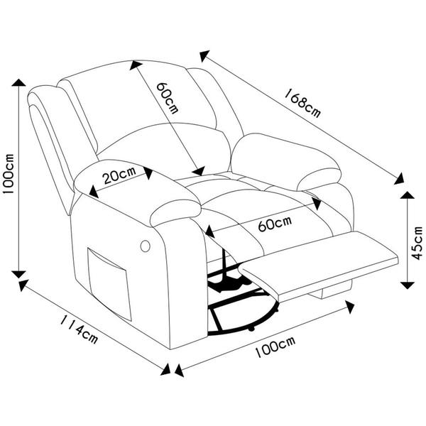 Imagem de Poltrona do Papai Reclinável Pietra Glider Giratória USB FH9 PU Preto Brilho - Mpozenato