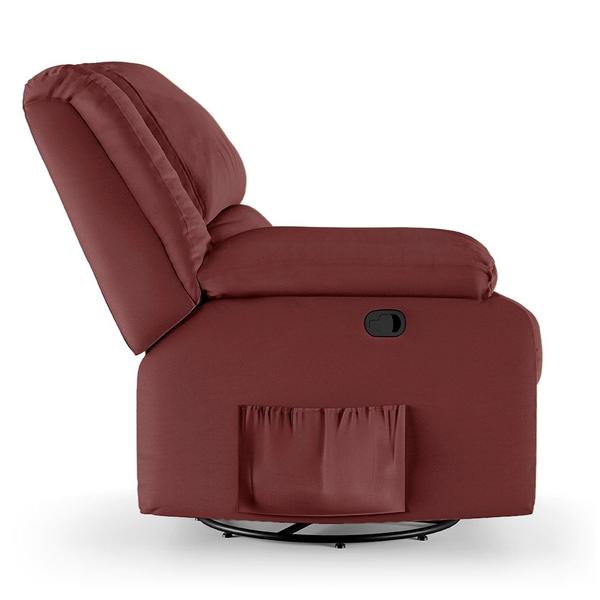 Imagem de Poltrona do Papai Reclinável Pietra Glider Giratória USB FH9 PU Vermelho - Mpozenato