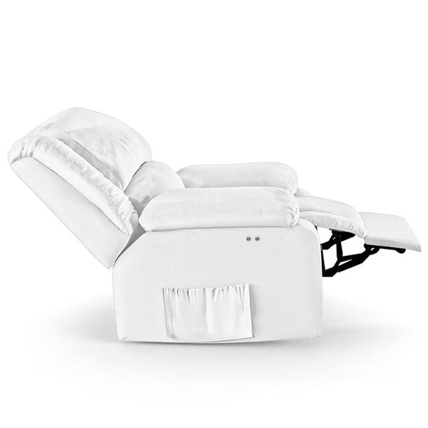 Imagem de Poltrona do Papai Reclinável Pietra Power Touch Massagem FH9 PU Branco - Mpozenato