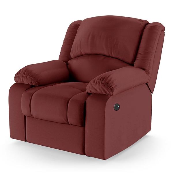 Imagem de Poltrona do Papai Reclinável Pietra Power Touch Massagem FH9 PU Vermelho - Mpozenato