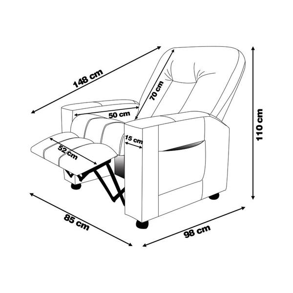 Imagem de Poltrona do Papai Reclinável Sala de Cinema Pequim Manual PU Camel G23 - Gran Belo