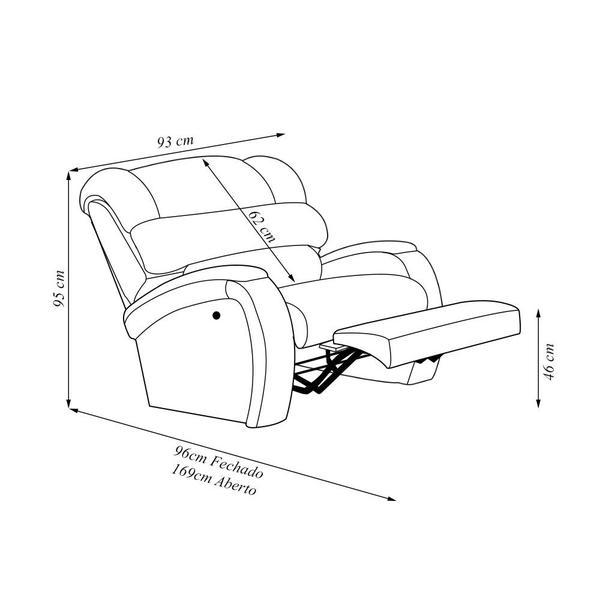 Imagem de Poltrona do Papai Sala de Cinema Reclinável Kylie Manual Linho Cinza G23