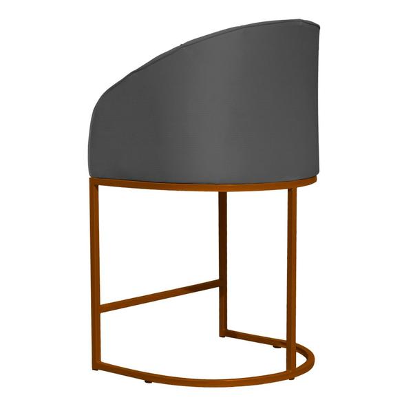 Imagem de Poltrona Estilo Banqueta Decorativa Mia Tecido Em Suede Base Metal Bronze - Estopar