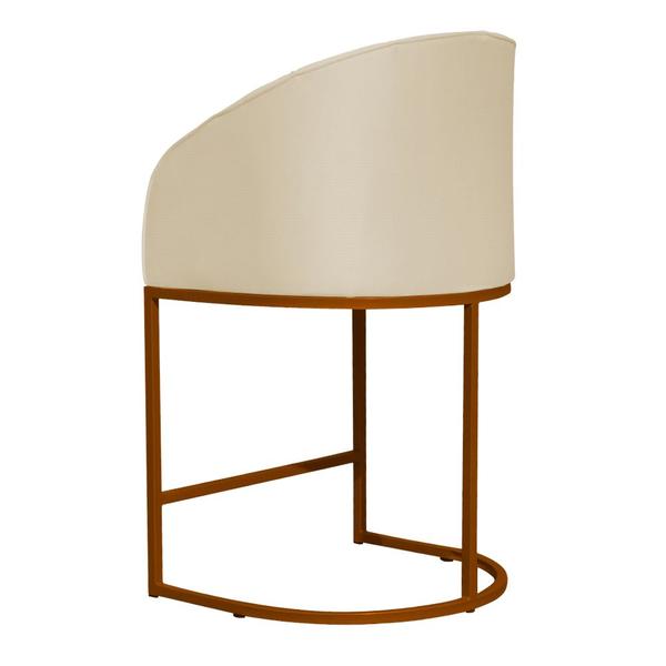 Imagem de Poltrona Estilo Banqueta Decorativa Mia Tecido Em Suede Base Metal Bronze - Estopar