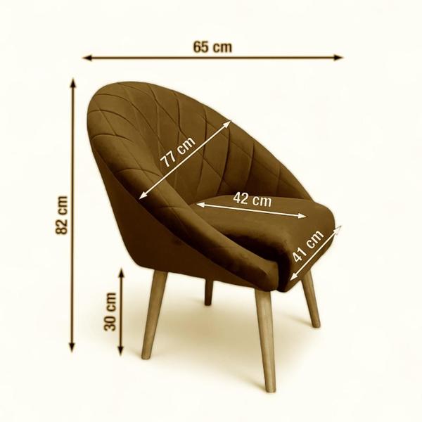 Imagem de Poltrona Estofada Bela Para Decoração de Ambientes Sala, Quarto e Escritório - Tecido Veludo Várias Cores